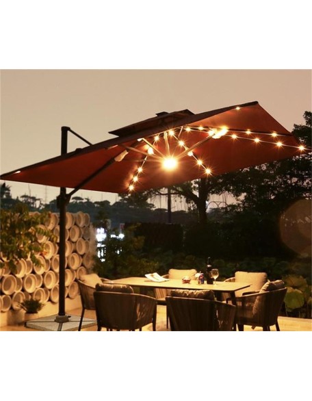 Outdoor LED Lights Sunshade Patio Umbrella Large Solar Umbrella