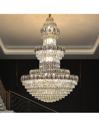 European style duplex large chandelier luxury hotel crystal lamps